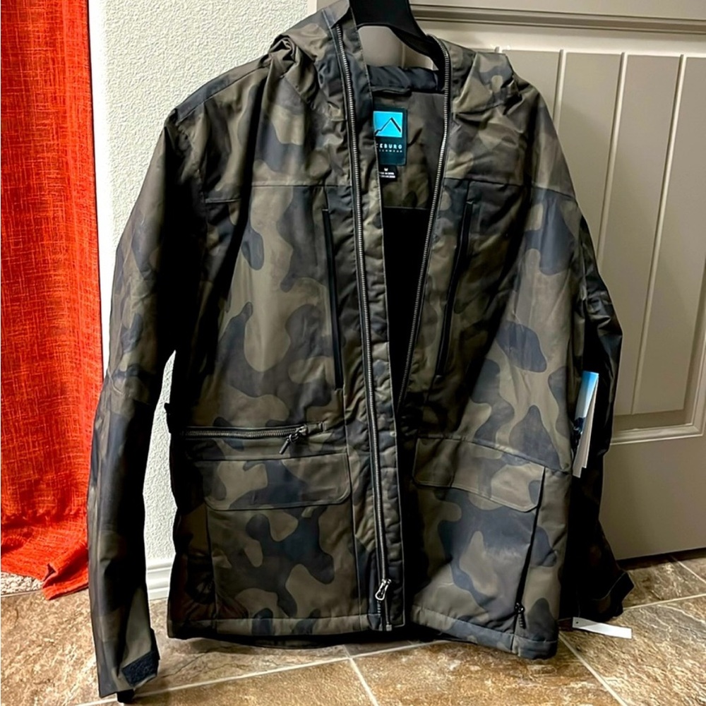 Black and olive iceburg outerwear jacket